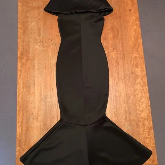 Vintage 1980s Club London Black Mermaid Hem Dress – XS - Picture 5 of 6